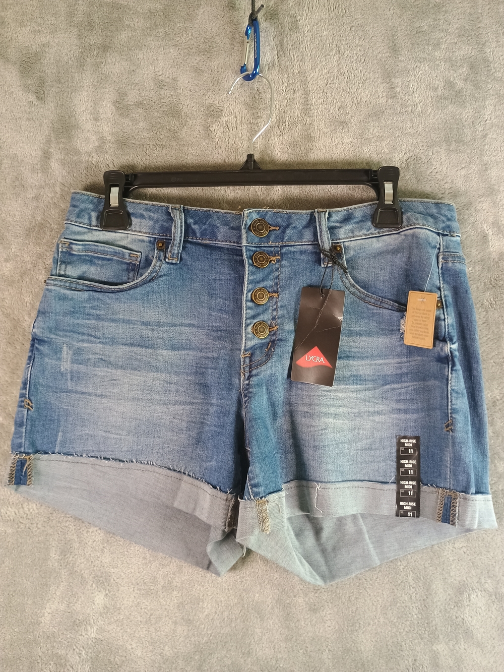 NWT Mudd Juniors Light Blue Denim Button-Front Jean Shorts Size 11